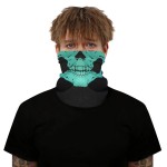 Face protection mask, skull design, green color